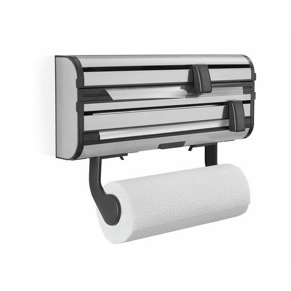 Nástěnný kovový držák na fólie a papírové utěrky ve stříbrné barvě Parat Royal – LEIFHEIT