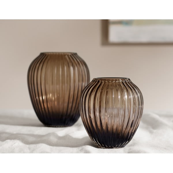 Hnědá skleněná váza Kähler Design Hammershøi, výška 14 cm-image-2