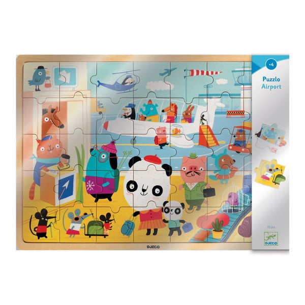Dětské dřevěné puzzle Djeco Letiště-image-1