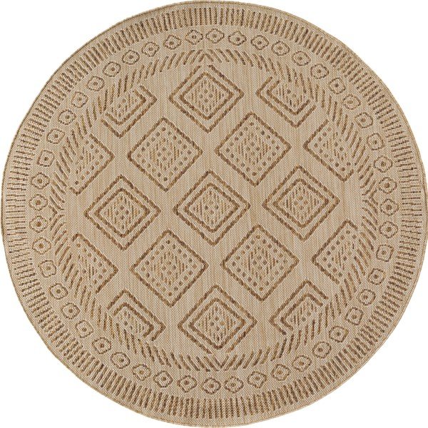 Béžový kulatý vnitřní a venkovní koberec ø 160 cm Mira 1452 – Ayyildiz Carpets