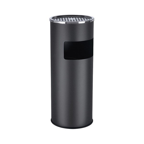 Černý kovový odpadkový koš s popelníkem Songmics-image-4