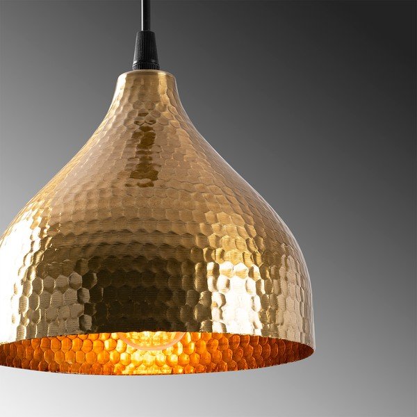 Závěsné svítidlo ve zlaté barvě s kovovým stínidlem ø 18 cm Tattoo – Opviq lights-image-4