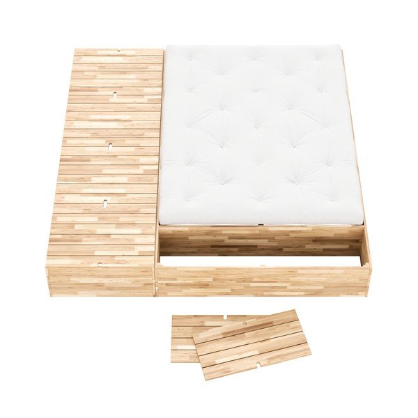 Dvoulůžková postel z borovicového dřeva s úložným prostorem s roštem v přírodní barvě 160x200 cm Basement Bed – Karup Design-image-4