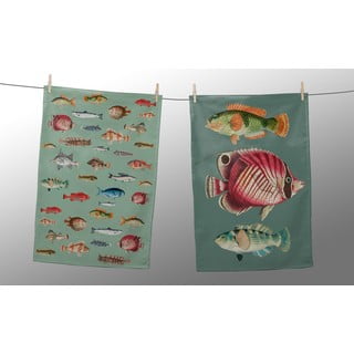 Utěrky v sadě 2 ks 47x65 cm Fish in the Ocean – Really Nice Things