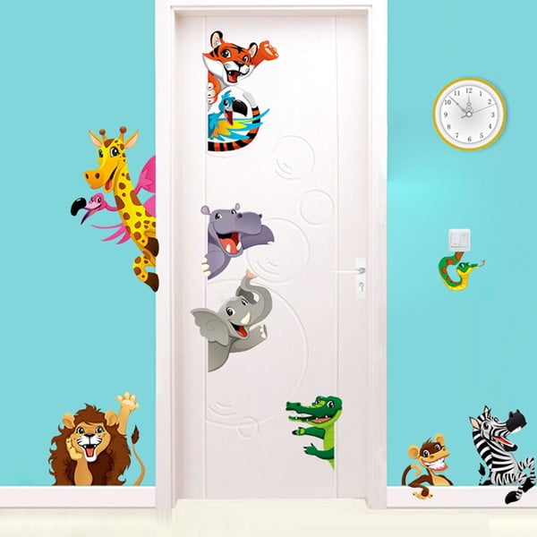 Sada nástěnných dětských samolepek Ambiance Jungle-image-1