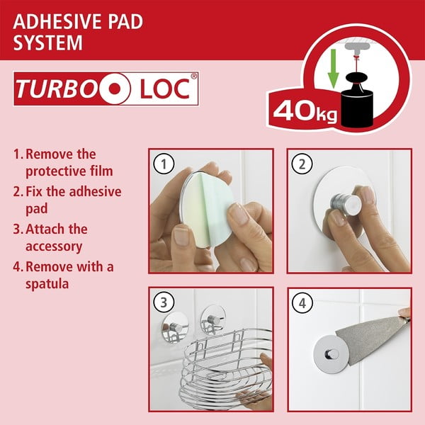 Nástěnný věšák do kuchyně Wenko Turbo-Loc®, šířka 60 cm-image-4