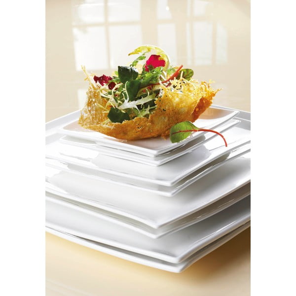 Bílý porcelánový hluboký talíř Maxwell & Williams East Meets West, 21,5 x 21,5 cm-image-4