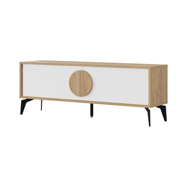 TV stolek v dekoru dubu v bílo-přírodní barvě 140x51 cm Vae – Marckeric