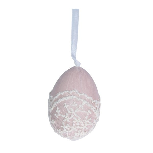Růžová závěsná dekorace Ewax Egg Lace