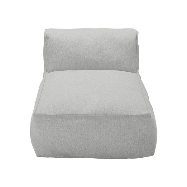 Světle šedý modul zahradní pohovky z textilie bouclé (s lenoškou) Grow – Blomus