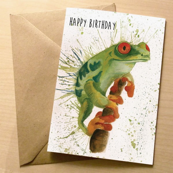 Přáníčko Wraptious Splatter Frog Birthday
