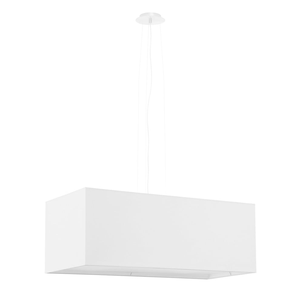 Bílé závěsné svítidlo se skleněno-textilním stínidlem Gryfin Bis – Nice Lamps