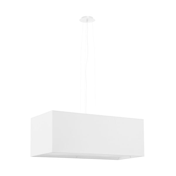 Bílé závěsné svítidlo se skleněno-textilním stínidlem Gryfin Bis – Nice Lamps