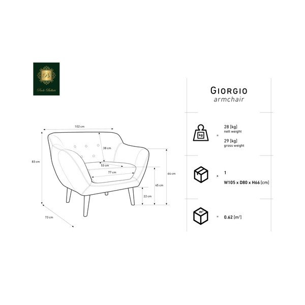 Zelené křeslo Mazzini Sofas Amelie-image-2