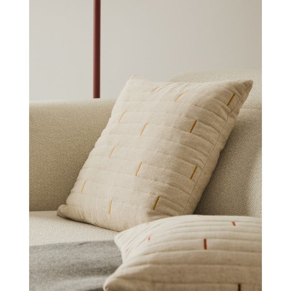 Povlak na polštář s příměsí lnu 45x45 cm Blaina – Kave Home-image-1