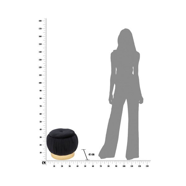 Černý puf s úložným prostorem Mauro Ferretti Paris, ⌀ 41 cm-image-4