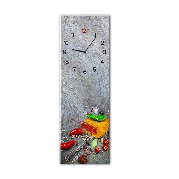 Nástěnné hodiny Styler Glassclock Silver Spoon, 20 x 60 cm