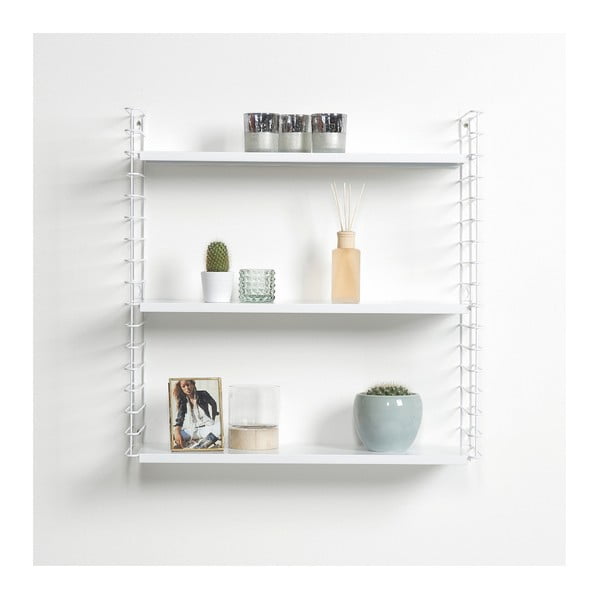 3patrový regál s bílými policemi Metaltex Libro, šířka 70 cm-image-1