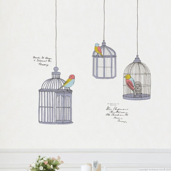 Sada samolepek Ambiance Birds In Cage-image-1
