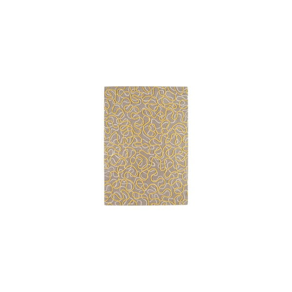 Vlněný koberec Squiggle Yellow, 160x230 cm