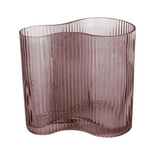 Hnědá skleněná váza PT LIVING Wave, výška 18 cm