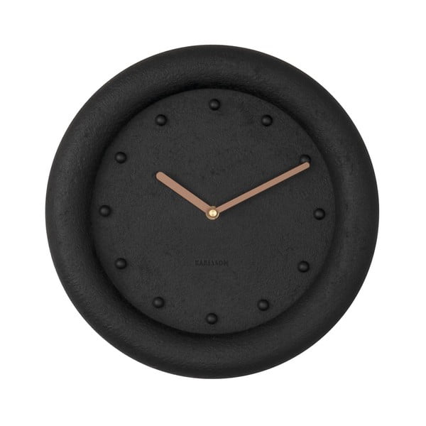Černé nástěnné hodiny Karlsson Petra, ø 30 cm