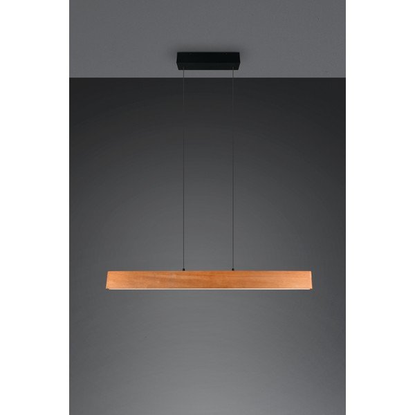 LED závěsné svítidlo v přírodní barvě s dřevěným stínidlem Edgewood – Trio-image-2