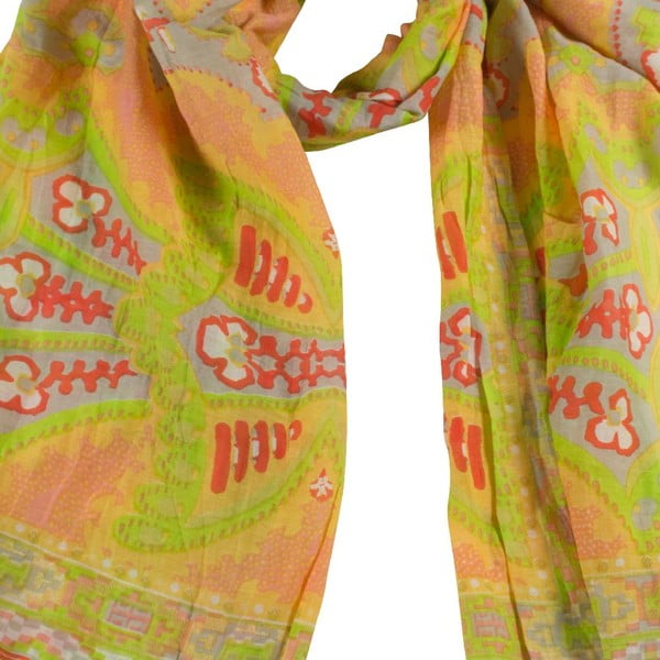 Šátek s příměsí hedvábí Shirin Sehan Gina Coral-image-1