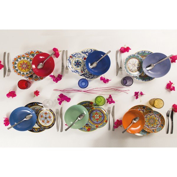 18dílná sada barevných talířů z porcelánu a kameniny VDE Tivoli 1996 Renaissance-image-1