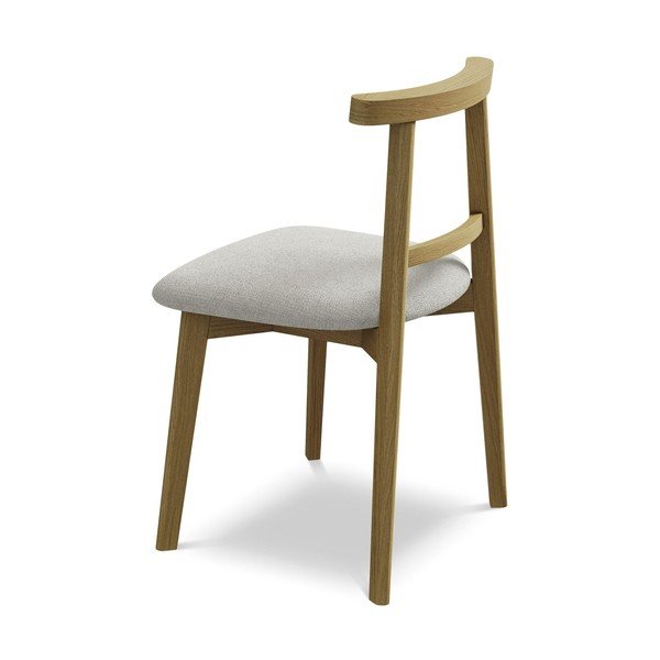 Světle šedá jídelní židle z masivního dřeva Ohelo – Makamii-image-3