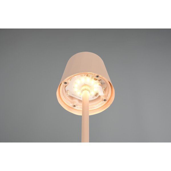 Krémová LED stolní lampa s kovovým stínidlem (výška 21 cm) Diaz – Reality-image-3