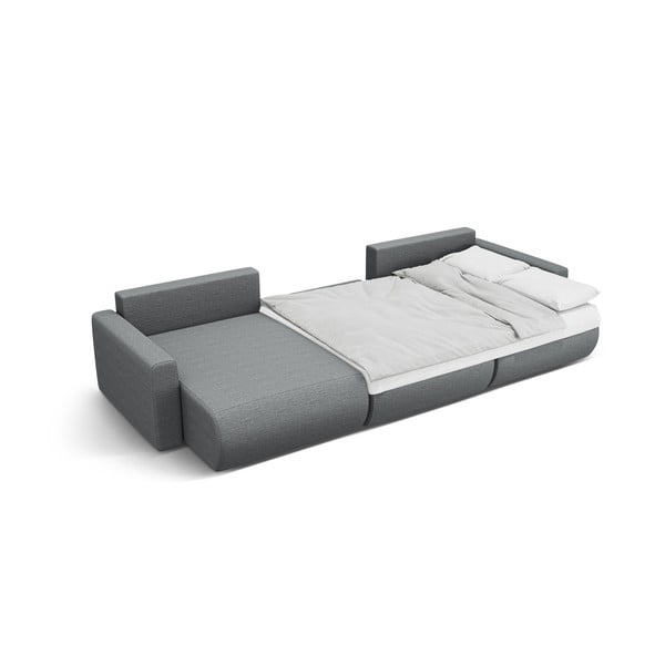 Šedá rozkládací rohová pohovka s úložným prostorem  (do "U") Belfast – Cosmopolitan Design-image-3