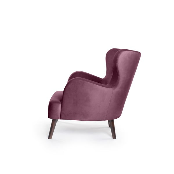 Fialové sametové křeslo ušák Noemye – Bonami Selection-image-3