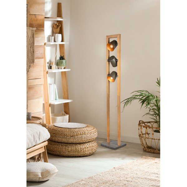 Stojací lampa v přírodní barvě s kovovým stínidlem (výška 150 cm) Bell – Trio-image-1