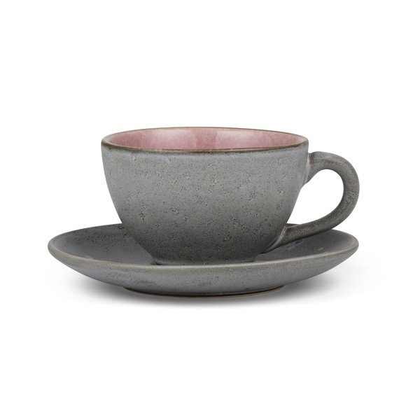 Růžový/šedý keramický šálek na cappuccino 240 ml Gastro Grey/Light Pink – Bitz-image-1