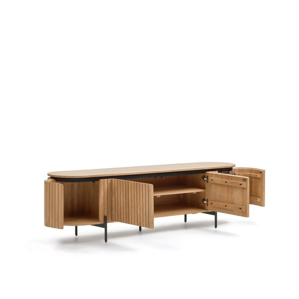 TV stolek z mangového dřeva v přírodní barvě 200x55 cm Licia - Kave Home-image-4