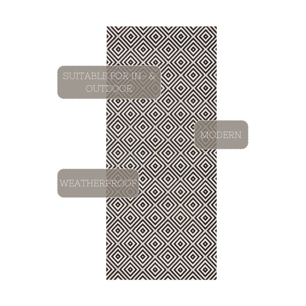 Černo-bílý venkovní koberec NORTHRUGS Karo, 80 x 200 cm-image-3