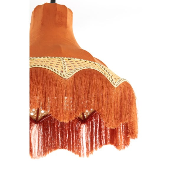 Oranžové závěsné svítidlo s textilním stínidlem ø 40 cm Mizia – Light & Living-image-4