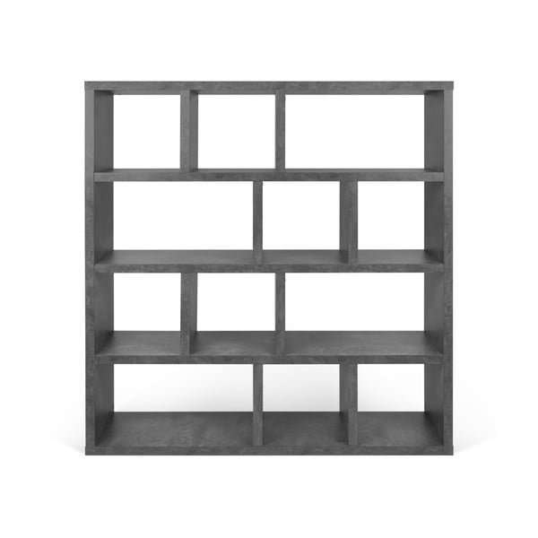 Šedá knihovna v dekoru betonu 150x159 cm Berlin – TemaHome