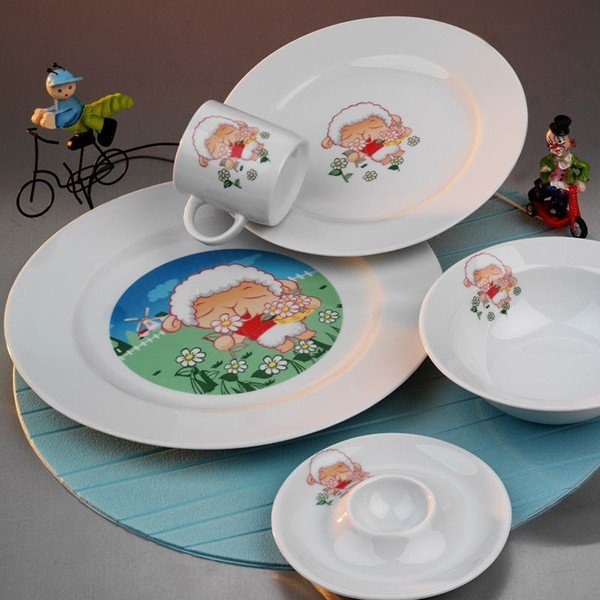 5dílný dětský porcelánový jídelní set Kütahya Porselen Sheep-image-1