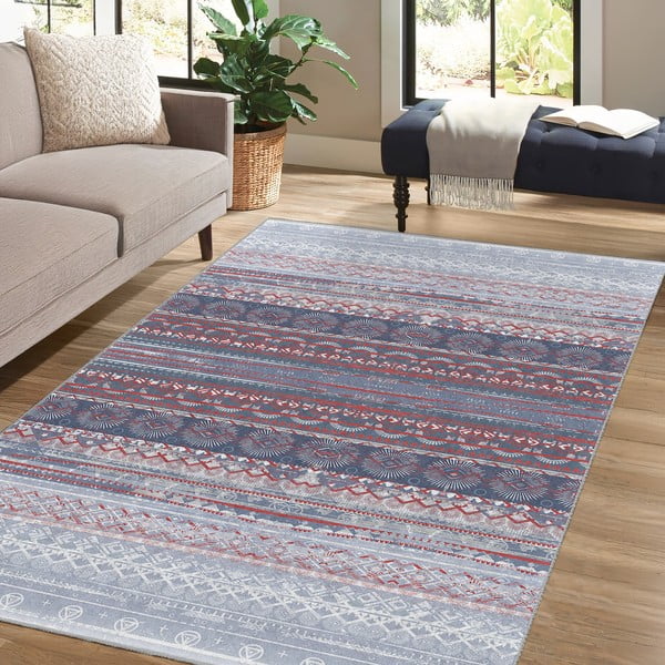 Fialovo-šedý pratelný koberec 80x150 cm Vintage Stripe – Mila Home-image-4