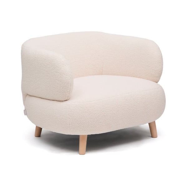 Béžové křeslo z textilie bouclé Luisa – Kave Home