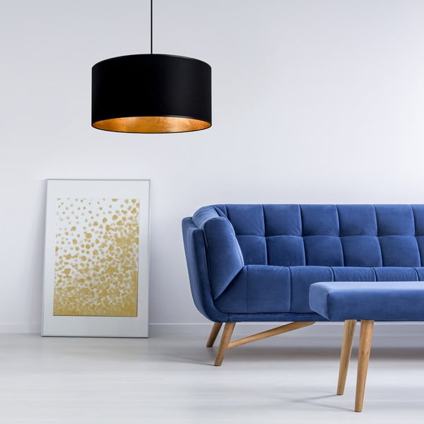 Černé závěsné svítidlo s vnitřkem ve zlaté barvě Sotto Luce Mika, ⌀ 50 cm-image-2