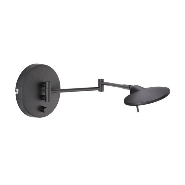 Matně černé LED nástěnné svítidlo s ohybatelnou konstrukcí/stmívatelné Kazan – Trio