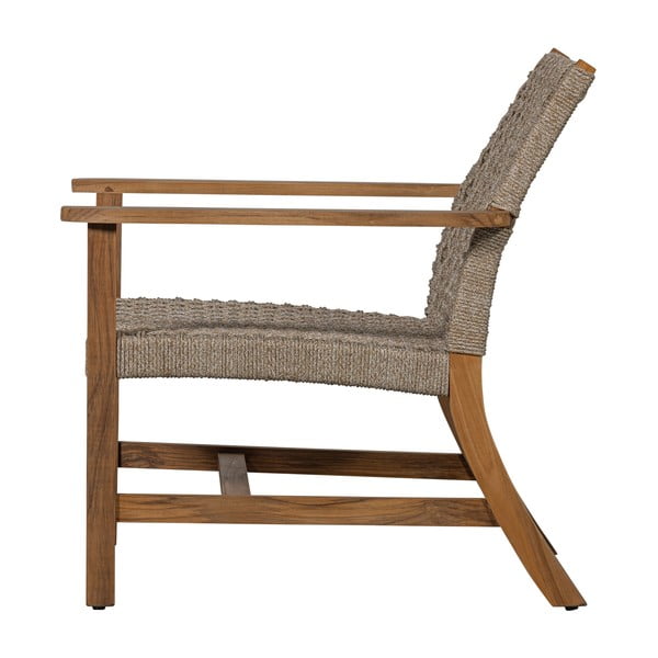 Dřevěné zahradní křeslo v béžové a přírodní barvě Copper – Exotan-image-4