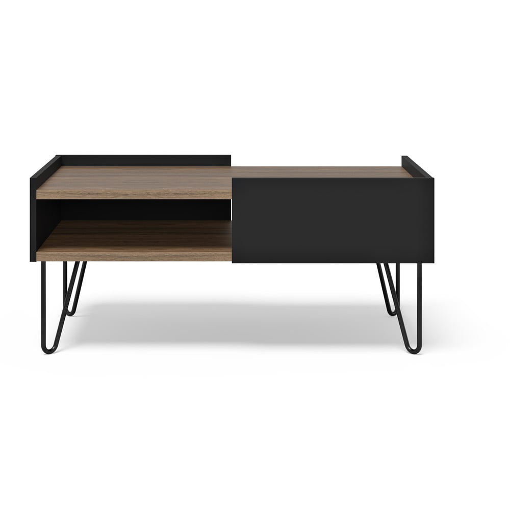 Hnědo-černý konferenční stolek v dekoru ořechu 55x100 cm Nina – TemaHome