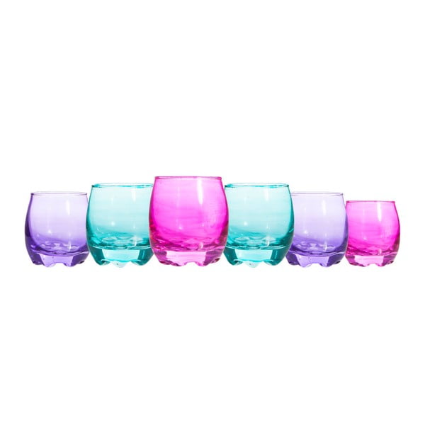 Sada 6 barevných sklenic Dora 
