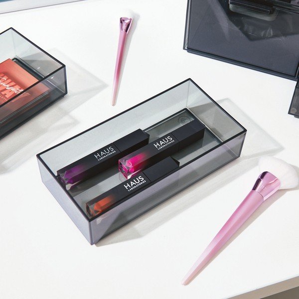 Matně černý koupelnový organizér na kosmetiku z recyklovaného plastu – iDesign-image-1