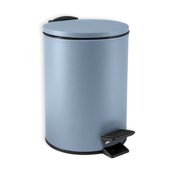 Světle modrý nášlapný ocelový odpadkový koš 3 l   Adelar – Spirella