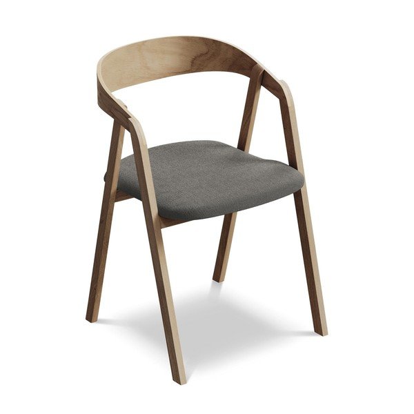 Šedé jídelní křeslo z masivního dřeva Erika – Makamii